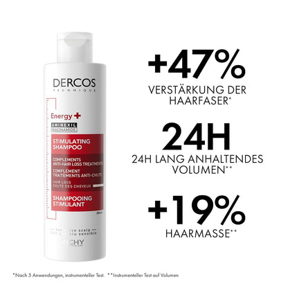 Vichy Dercos, 500 ml, Shampoo, Energetisierend, stimuliert das Haar, für mehr Vitalität und Kraft.