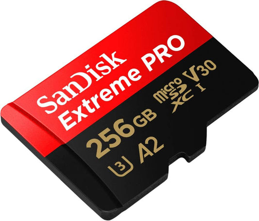 SanDisk Extreme PRO microSD UHS-I, SDSQXCD-256G-GN6MA, Speicherkarte, C10, U3, V30, A2, 200 MB/s lesen, 140 MB/s schreiben