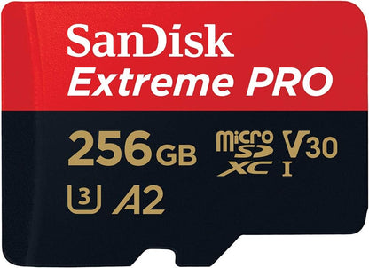 SanDisk Extreme PRO microSD UHS-I, SDSQXCD-256G-GN6MA, Speicherkarte, C10, U3, V30, A2, 200 MB/s lesen, 140 MB/s schreiben
