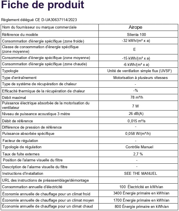 Airope Silenta 100 Abluftventilator, 100mm, Rückschlagventil, Moskitonetz, 7W, 26dBA, leise, Wandmontage, Bad/Küche/WC