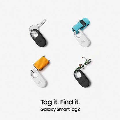 Samsung Galaxy SmartTag2, Bluetooth-Tracker, Kompassansicht, 500 Tage Laufzeit, wassergeschützt, Schwarz/Weiß (4 Stück)