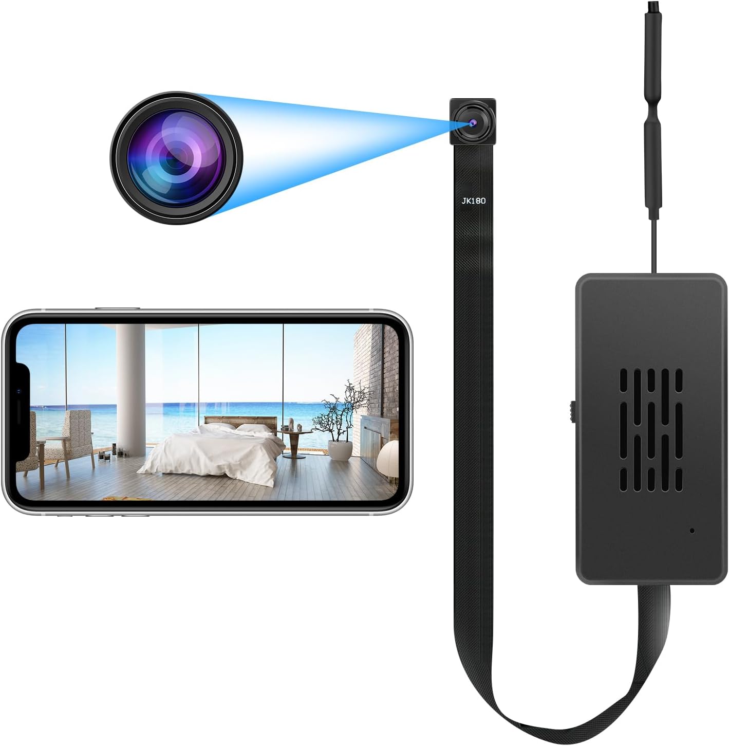QZT Mini Kamera, HD WLAN Überwachungskamera, 3000mAh Akku, Live-Stream, App-Steuerung, Bewegungserkennung, Haustierkamera