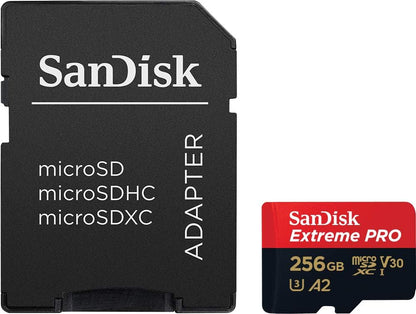 SanDisk Extreme PRO microSD UHS-I, SDSQXCD-256G-GN6MA, Speicherkarte, C10, U3, V30, A2, 200 MB/s lesen, 140 MB/s schreiben