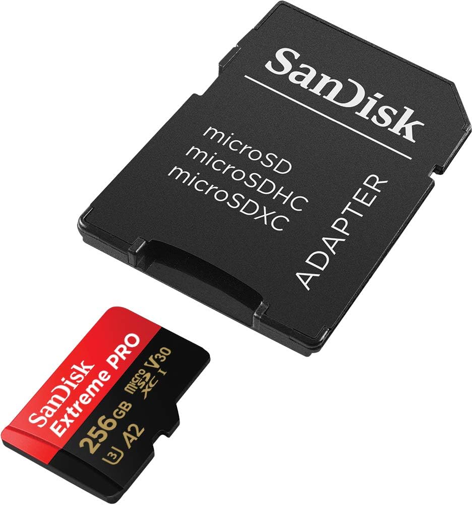 SanDisk Extreme PRO microSD UHS-I, SDSQXCD-256G-GN6MA, Speicherkarte, C10, U3, V30, A2, 200 MB/s lesen, 140 MB/s schreiben