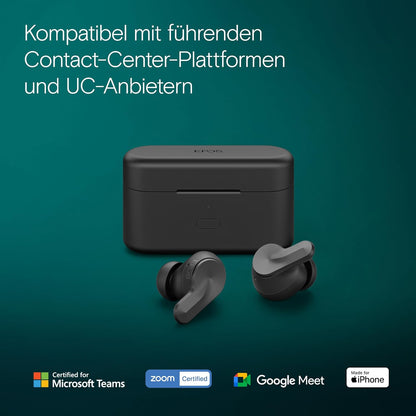 EPOS ADAPT E1, Kabellose In-Ear-Kopfhörer, Hybrides ANC, Multi-Point Bluetooth, 50H Akku, IPX5 wasserfest, USB-C Dongle.