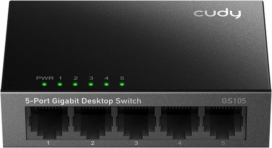 Cudy GS105, 5-Port Gigabit Switch, Desktop, Metallgehäuse, 5x Gigabit Ethernet, lüfterlos