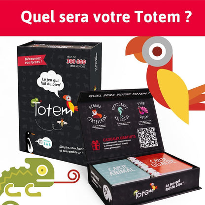 Totem French Original, Spiel Nr. 12345, Brettspiel, interaktive Sprachförderung, für 2-6 Spieler, ab 8 Jahren.