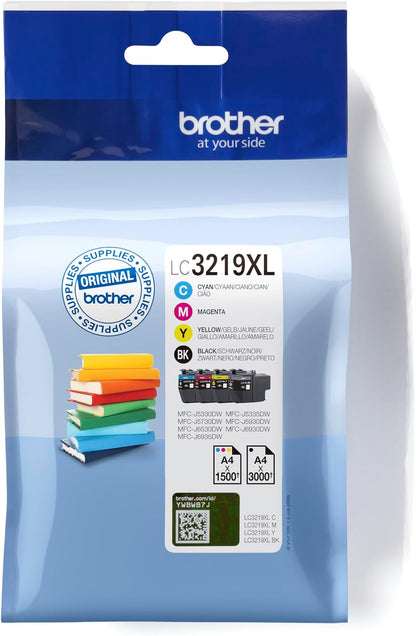 Brother LC-3219XL Tintenpatronen Multipack, 4 Farben, hohe Kapazität, Original, Haltbar bis 09/2027, Druckerzubehör
