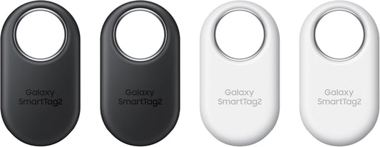 Samsung Galaxy SmartTag2, Bluetooth-Tracker, Kompassansicht, 500 Tage Laufzeit, wassergeschützt, Schwarz/Weiß (4 Stück)