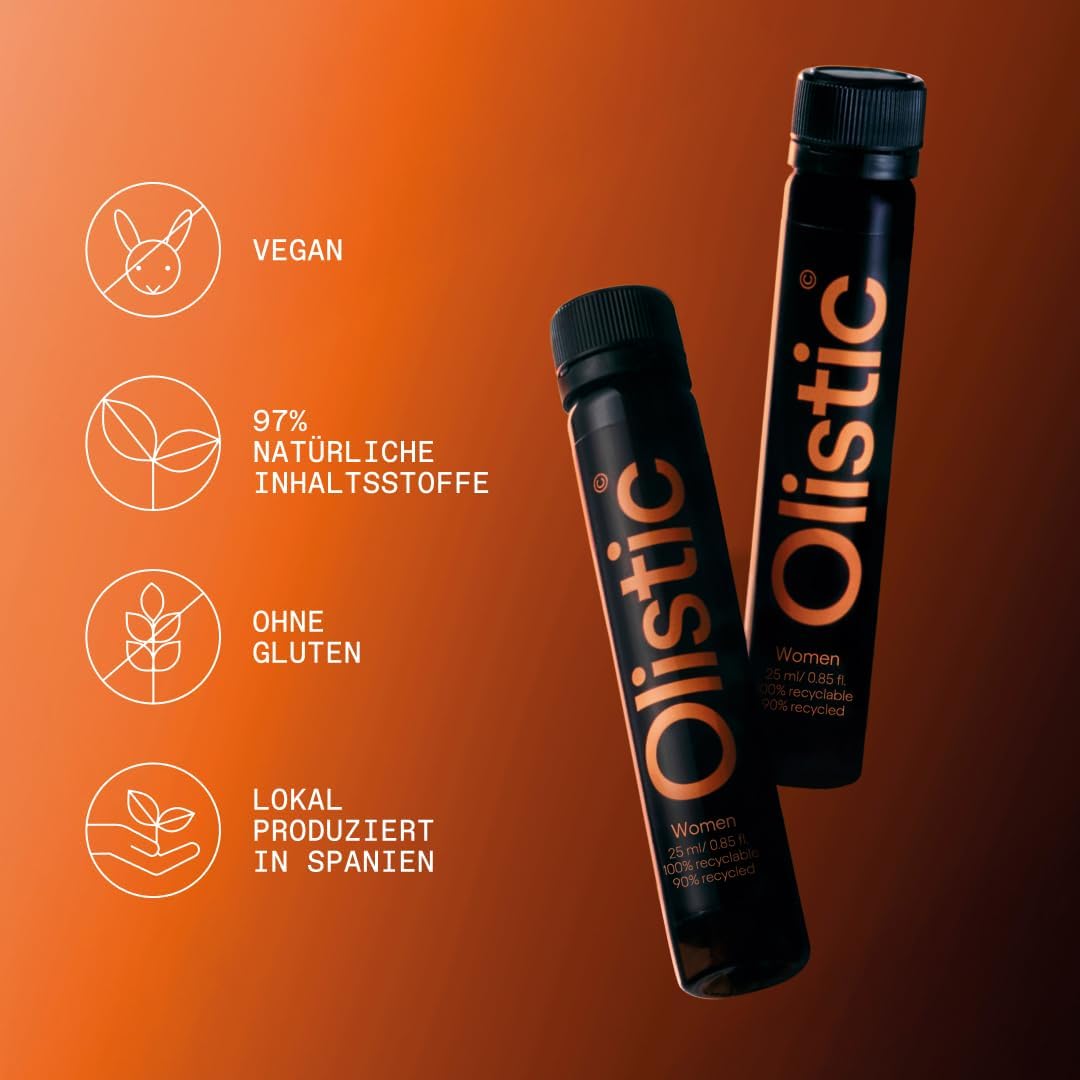 Olistic for WOMEN 19065433, 28 Vials, Haar-Supplement, vegan, über 30 Wirkstoffe inkl. Biotin, wissenschaftlich entwickelt, hergestellt in Europa