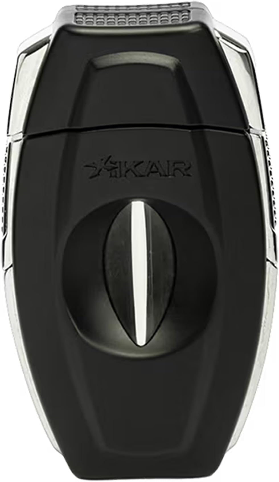 XIKAR Flip Dual Zigarrenschneider, 64-Ringmaß, V- & gerader Schnitt, Edelstahlklingen, Federentriegelung, Zigarrenablage, strukturierter Griff