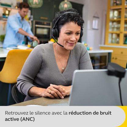 Jabra Evolve2 55, Kabelloser Stereo-Kopfhörer, Jabra Air Comfort Technologie, Geräuschunterdrückung, aktiv, kompatibel – Schwarz.