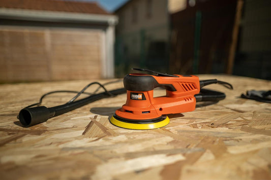 Feider FPO350B Exzenterschleifer, 350W, 150mm, stufenlose Drehzahl, ergonomisch, Staubabsaugung