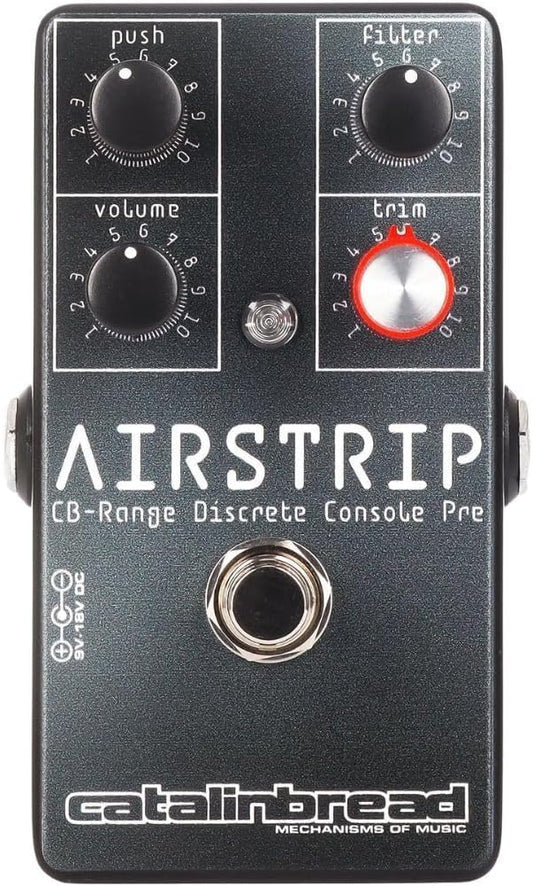Catalinbread Airstrip Effektpedal, CB-Range, diskreter Konsolen-Vorverstärker, Höhenfilter, Trimmregler, schwarz