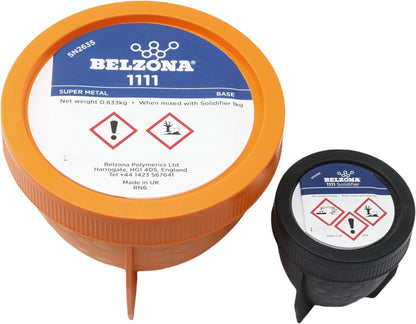 Belzona 1111 Super Metal 1kg Kit, Epoxidharz-Reparaturset, 2K, Metallreparatur, lösungsmittelfrei, Siliziumstahl, Basis+Härter