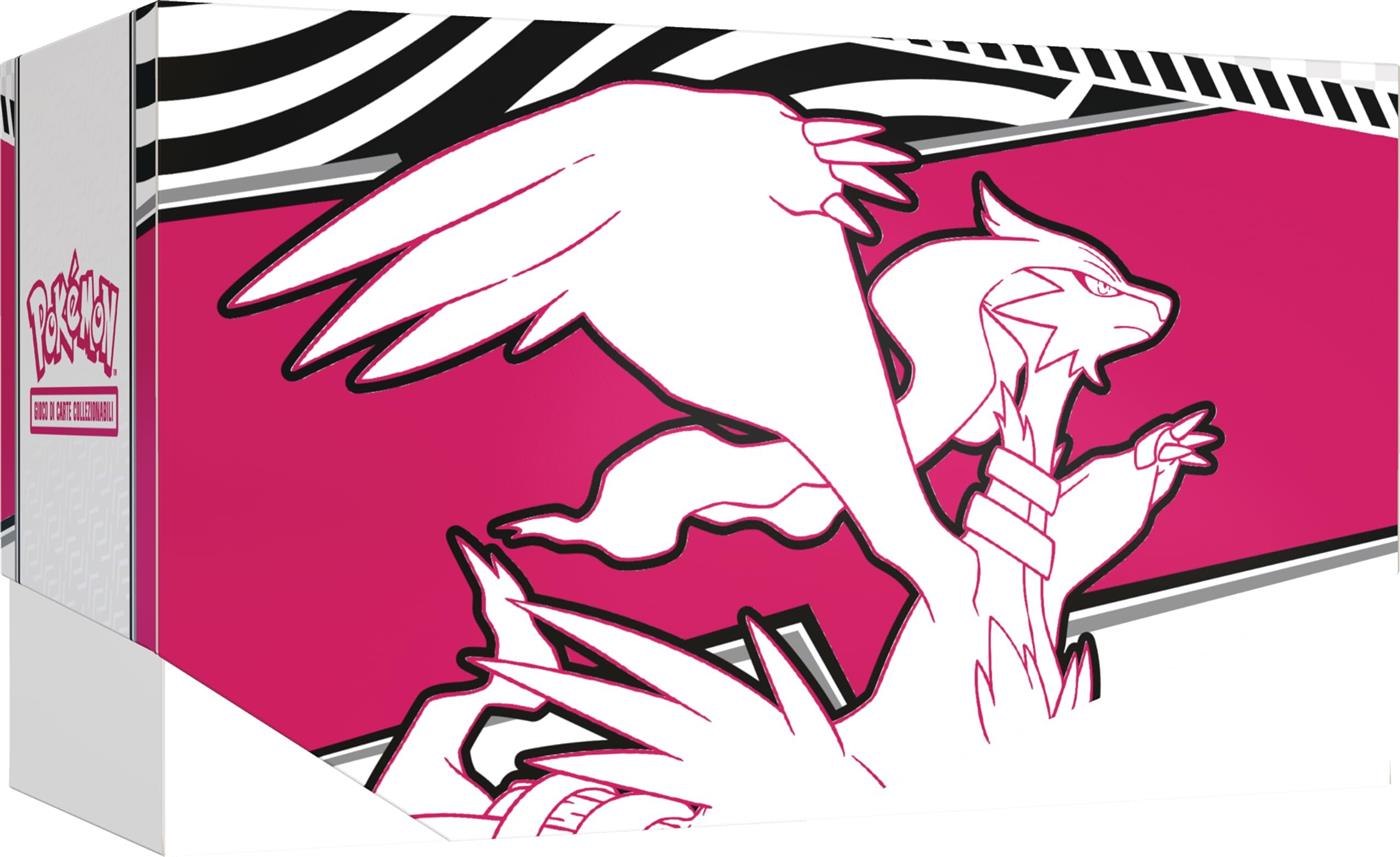 Pokémon Elite-Trainer-Set Reshiram Scharlachrot & Violett, Modellnr 10-10037-109, inkl. Tornadus-Karte, 9 Booster, Zubehör, ITA