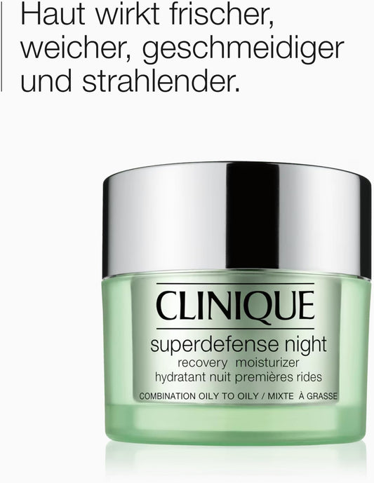 Clinique Superdefense Night Recovery Moisturizer, Anti-Aging Nachtcreme, regenerierend, straffend, feuchtigkeitsspendend, für alle Hauttypen