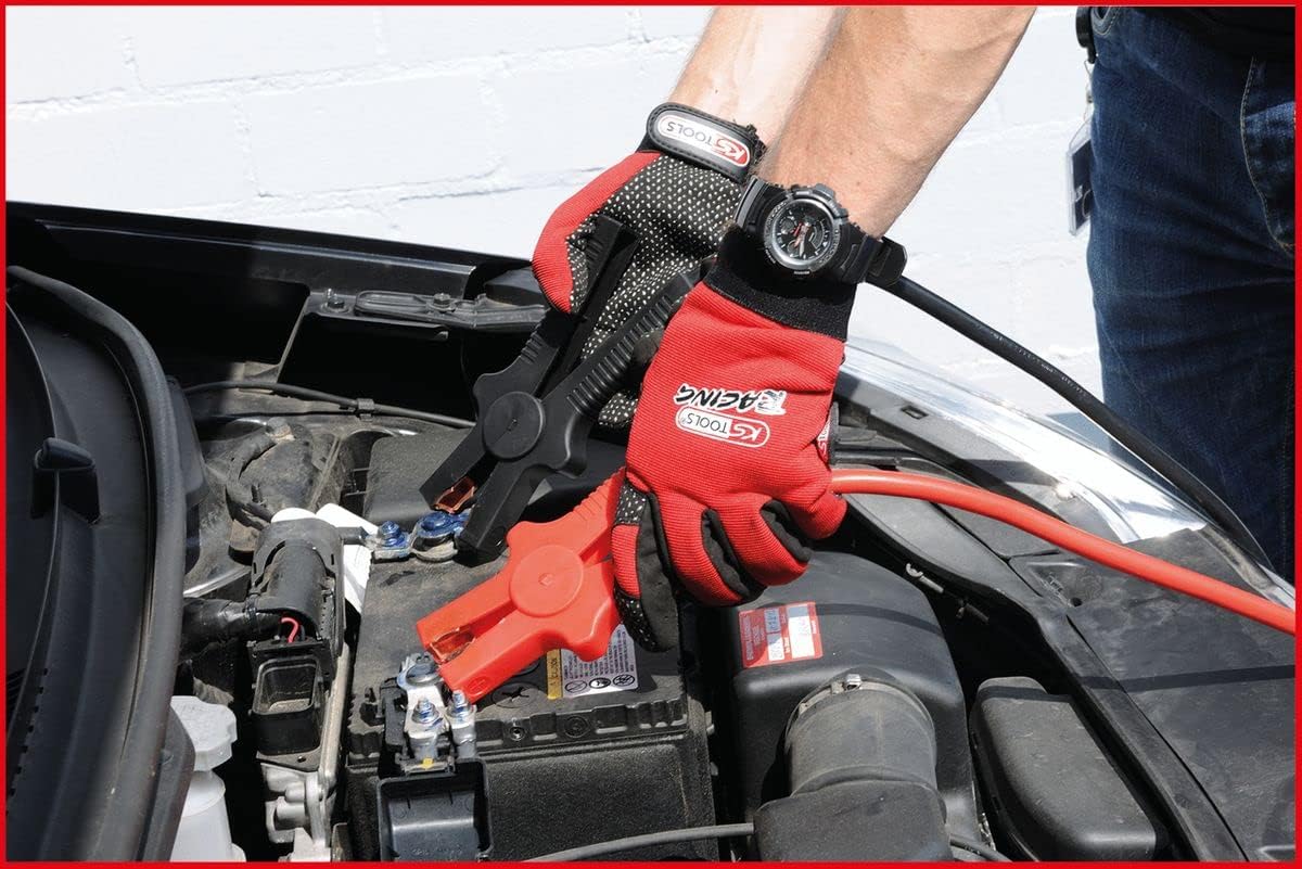 KS Tools 550.1756 Starthilfekabel-Satz, Ø 50 mm, robuste Ausführung, isolierte Klemmen