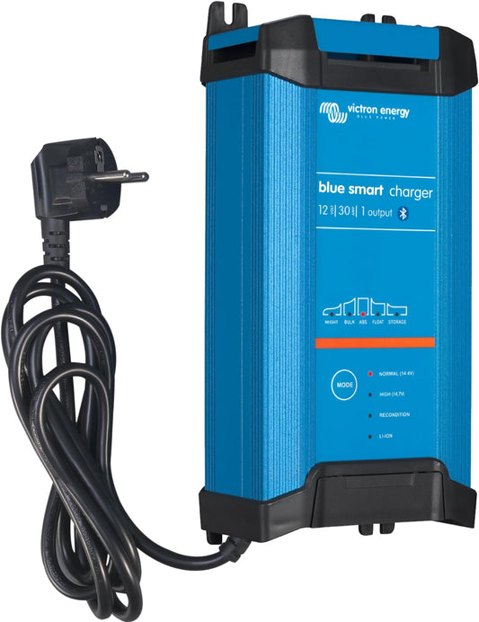 Victron Blue Smart 12V 30A Ladegerät, IP22, Bluetooth, 1 Ausgang, CEE 7/7, Batterieerhaltung, Desulfator