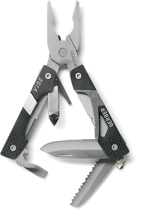 Gerber Vise Multi-Tool 31-000021, Multifunktionswerkzeug, schwarz, 10 Funktionen, kompakt, robust, ideal für Outdoor-Einsätze