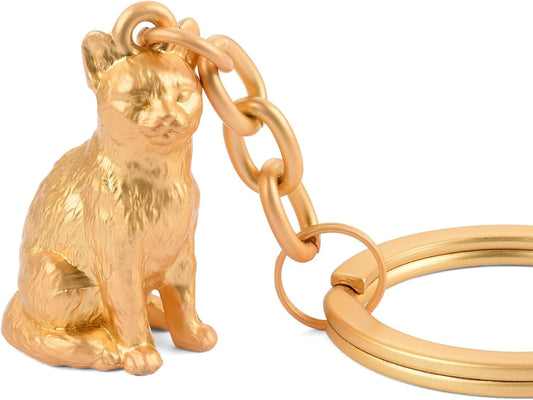 TROIKA Schlüsselanhänger CLEOPATRA, Schlüsselring, Metallguss, verchromt, goldfarben, einzigartiges Design.