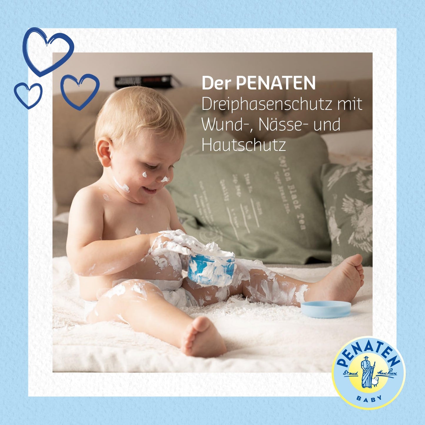 Penaten Baby Wundschutzcreme 6×50 ml - sofortiger Haut- und Nässeschutz mit Panthenol, beruhigt zarte Babyhaut