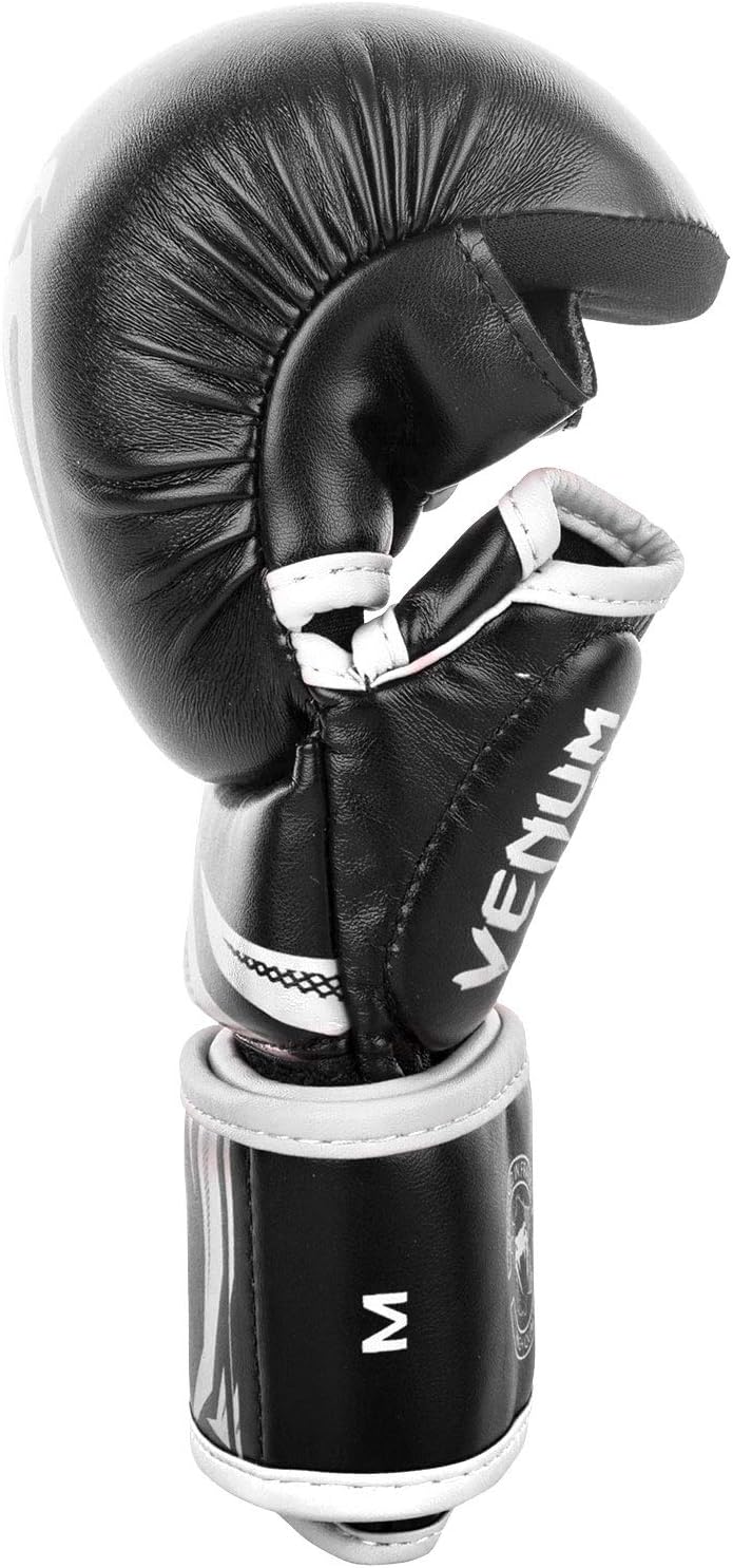 Venum Challenger 3.0 MMA Handschuhe L/XL, Schwarz/Weiß, Sparring, gepolstert, Klettverschluss, robustes Kunstleder