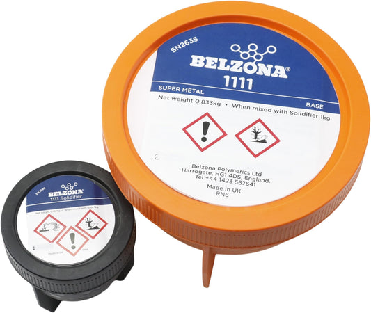 Belzona 1111 Super Metal 1kg Kit, Epoxidharz-Reparaturset, 2K, Metallreparatur, lösungsmittelfrei, Siliziumstahl, Basis+Härter