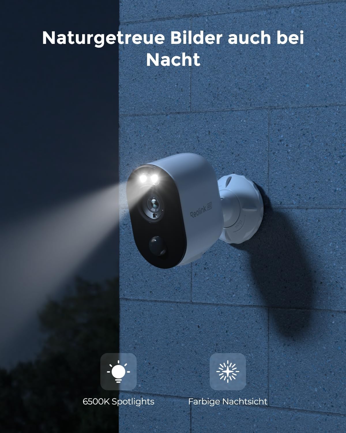 Reolink Argus 3 Ultra 4K 8MP Akku-Überwachungskamera, WLAN, Auto-/Personenerkennung, Farbnachtsicht, Spotlight, PIR, 2-Wege-Audio