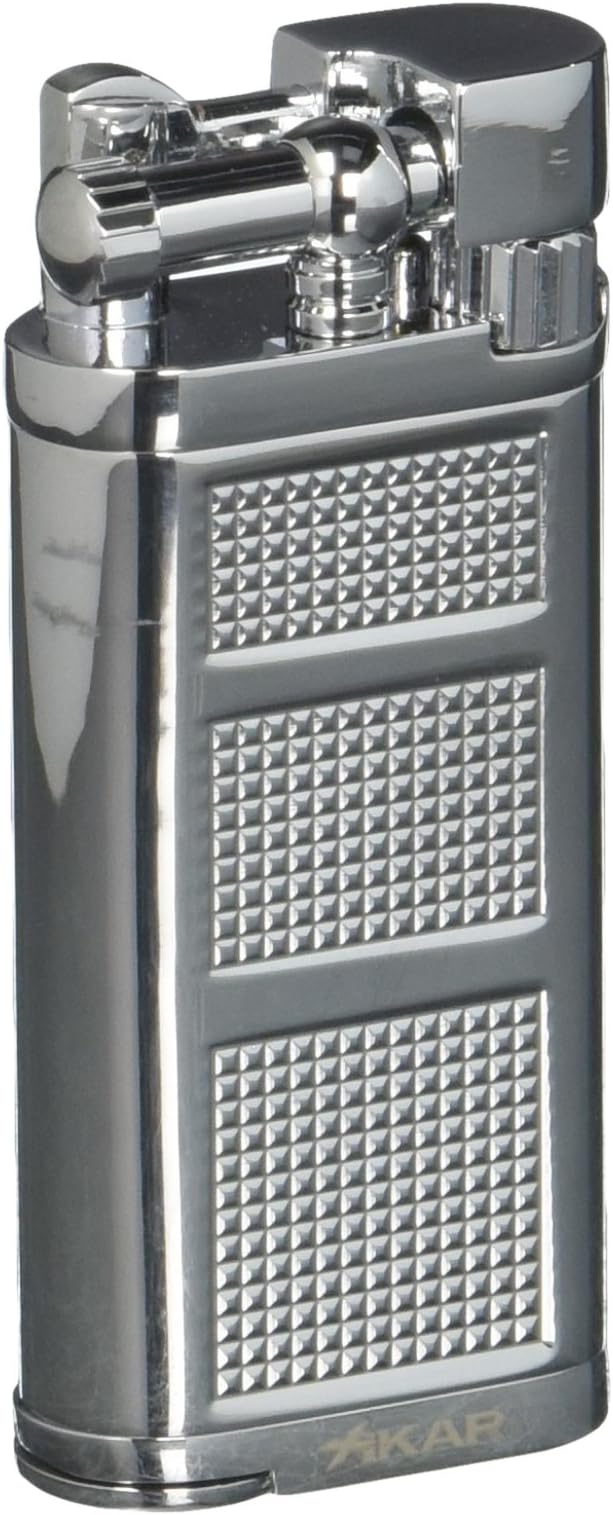 Xikar 9654SL Pfeifenfeuerzeug, silber, seitliche Flamme, Nachfüllbar, integrierter Stopfer, für Pfeifenraucher