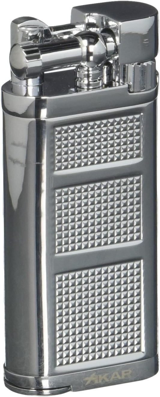 Xikar 9654SL Pfeifenfeuerzeug, silber, seitliche Flamme, Nachfüllbar, integrierter Stopfer, für Pfeifenraucher