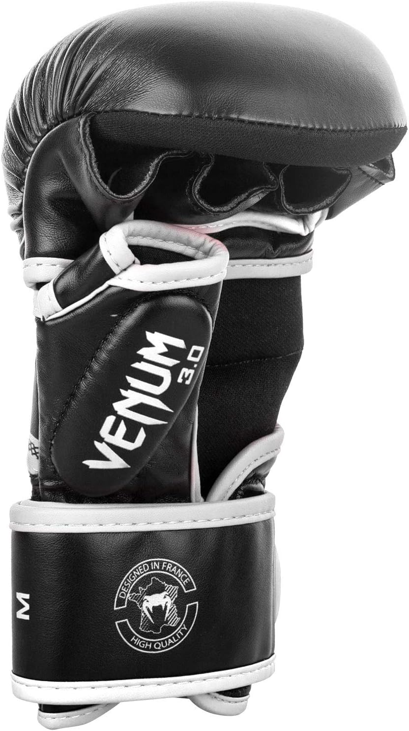 Venum Challenger 3.0 MMA Handschuhe L/XL, Schwarz/Weiß, Sparring, gepolstert, Klettverschluss, robustes Kunstleder