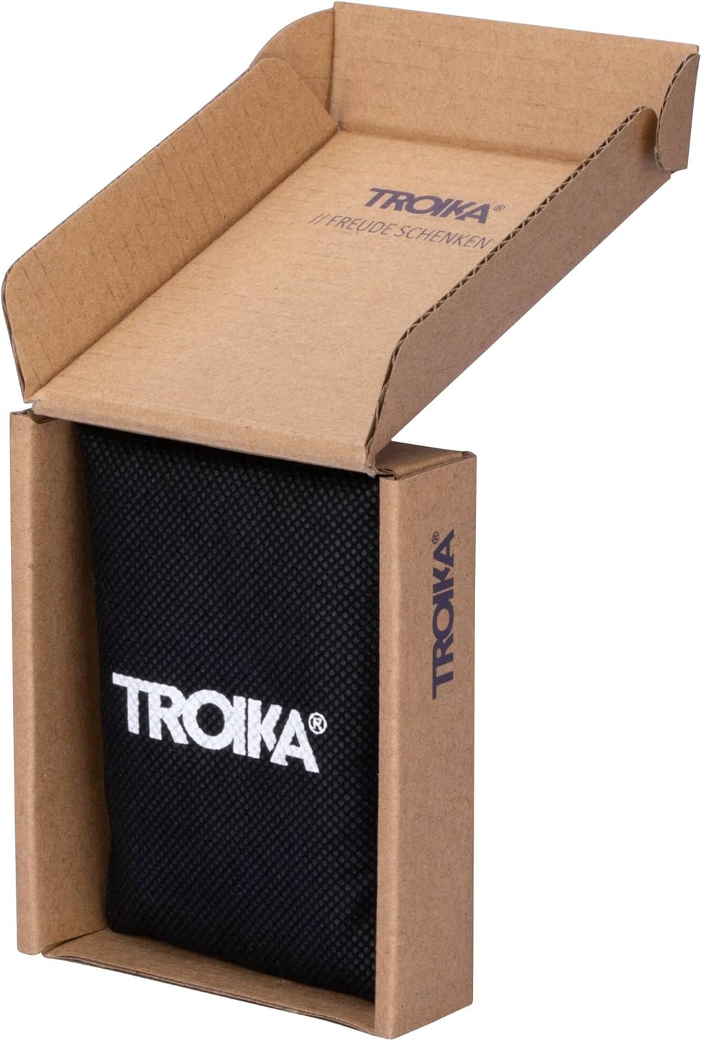 TROIKA Schlüsselanhänger CODE24, Adressanhänger, 3 Charms: Flugzeug, Koffer, Plakette, inkl. 2 Jahre Fundservice, verchromt, silber.