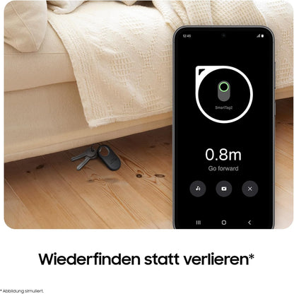Samsung Galaxy SmartTag2, Bluetooth-Tracker, Kompassansicht, 500 Tage Laufzeit, wassergeschützt, Schwarz/Weiß (4 Stück)