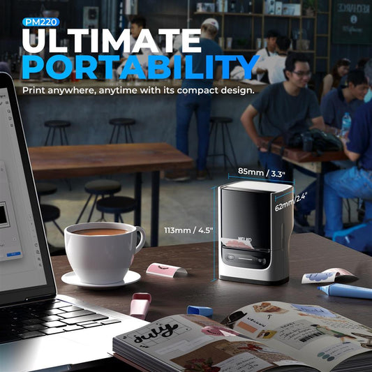 Nelko Etikettendrucker PM220, 2 Zoll, Bluetooth, Thermo, selbstklebend, kompatibel iOS/Android, Einzelhandel, weiß