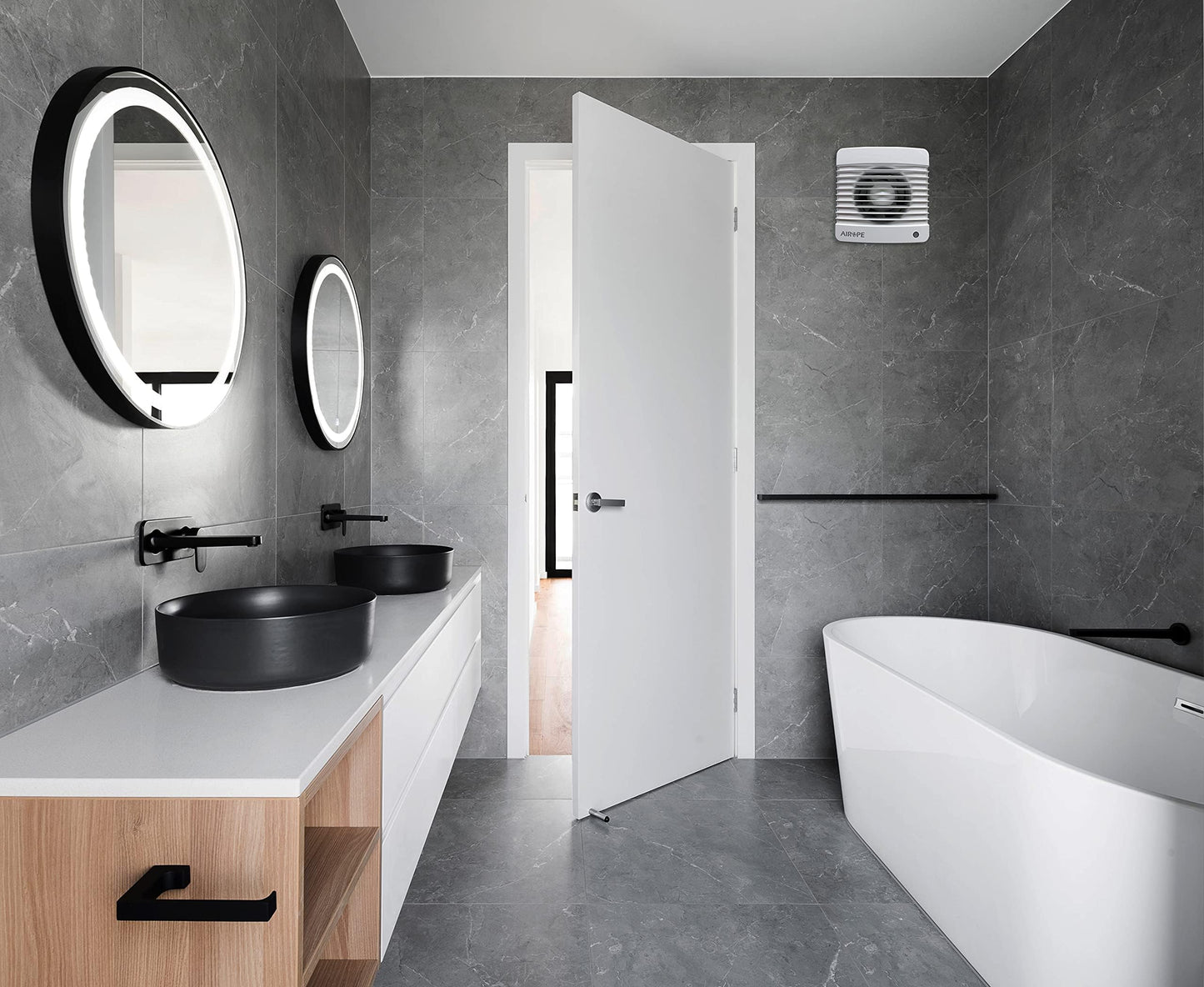 Airope Silenta 100 Abluftventilator, 100mm, Rückschlagventil, Moskitonetz, 7W, 26dBA, leise, Wandmontage, Bad/Küche/WC