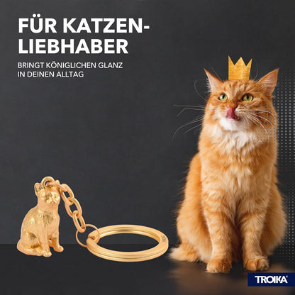 TROIKA Schlüsselanhänger CLEOPATRA, Schlüsselring, Metallguss, verchromt, goldfarben, einzigartiges Design.