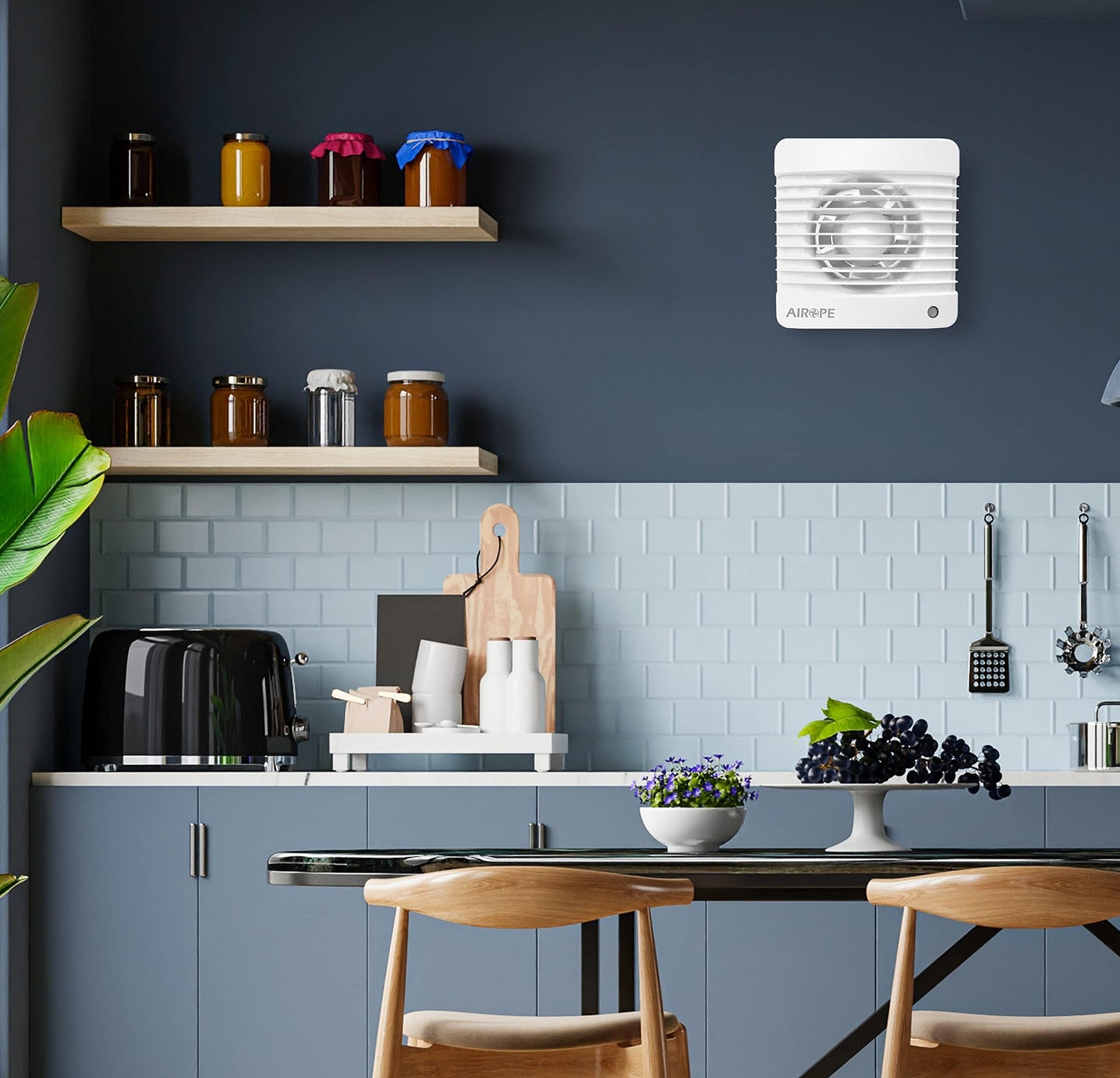 Airope Silenta 100 Abluftventilator, 100mm, Rückschlagventil, Moskitonetz, 7W, 26dBA, leise, Wandmontage, Bad/Küche/WC