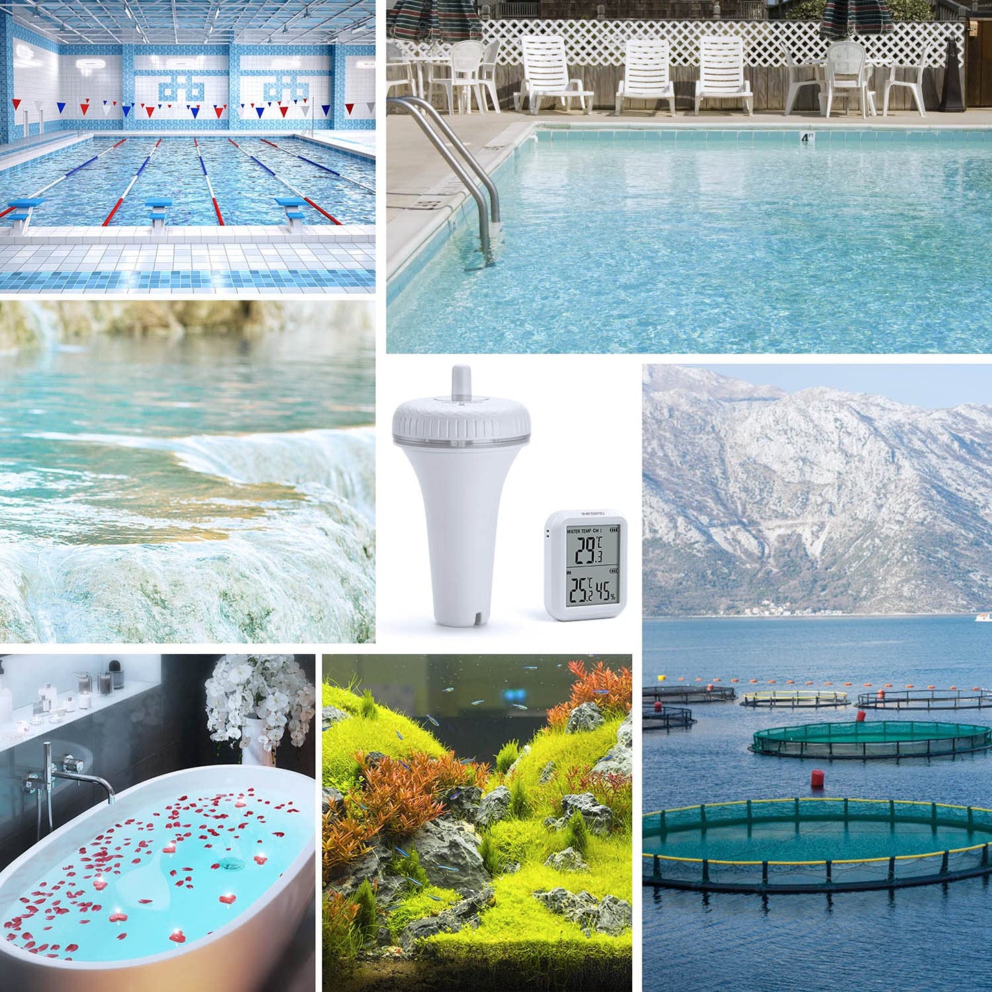 Inkbird IBS-P01R, Funk Poolthermometer, schwimmend, digital, präzise Temperaturmessung, große Anzeige, wasserdicht.