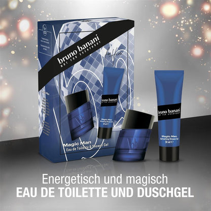 bruno banani Magic Man Set, Eau de Toilette 30ml & Duschgel 50ml, Herrenduft, energetisch, holzig, Geschenkidee