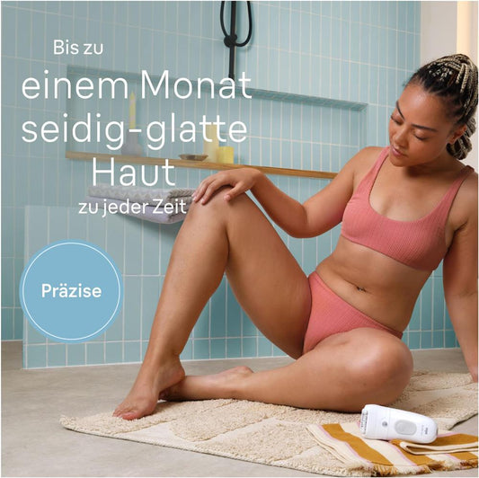 Braun Silk-épil 5 Epilierer Damen, Haarentferner mit 10 Extras, Ladyshaver, langanhaltende Glätte, Weiß/Grau