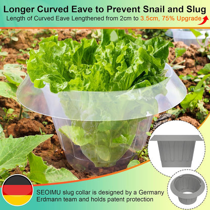 SEOIMU Schneckenkragen, Upgrade, Insektenschutz, 20 Stück, 99% Schneckenschutz, stabiler Ring, ideal für Kopfsalat und Kohl.