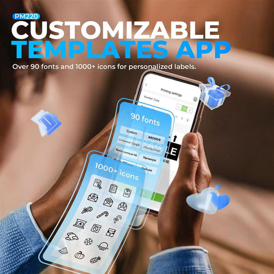 Nelko Etikettendrucker PM220, 2 Zoll, Bluetooth, Thermo, selbstklebend, kompatibel iOS/Android, Einzelhandel, weiß