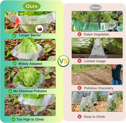 SEOIMU Schneckenkragen, Upgrade, Insektenschutz, 20 Stück, 99% Schneckenschutz, stabiler Ring, ideal für Kopfsalat und Kohl.