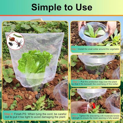 SEOIMU Schneckenkragen, Upgrade, Insektenschutz, 20 Stück, 99% Schneckenschutz, stabiler Ring, ideal für Kopfsalat und Kohl.