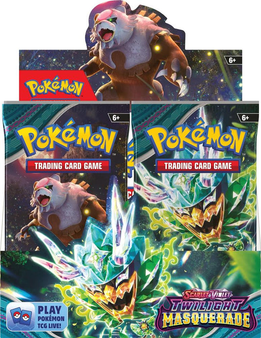 Pokémon TCG 156-80113 Sammelkarten, Scarlet & Violet Twilight Masquerade Booster Display Box, 36 Packs, Englisch