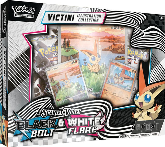 Pokémon TCG 10-10029-102 Victini Illustrationskollektion, Sammelkartenspiel, 1 Full-Art-Foil-Promokarte, 4 Boosterpacks, übergroße Foil-Promokarte