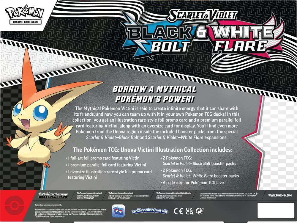 Pokémon TCG 10-10029-102 Victini Illustrationskollektion, Sammelkartenspiel, 1 Full-Art-Foil-Promokarte, 4 Boosterpacks, übergroße Foil-Promokarte