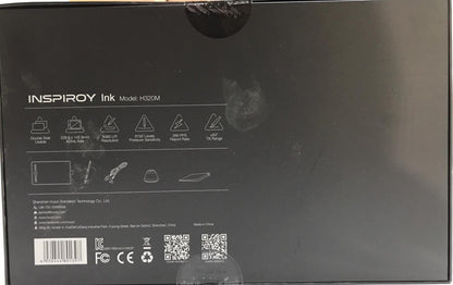 Huion Inspiroy Ink H320M Drawing Tablet, Model No.: H320M, Product Type: Drawing Tablet, Features: Dual-purpose LCD writing tablet, 8192 pressure levels, rechargeable battery, tilt function, support for Android, includes sleeve bag in black