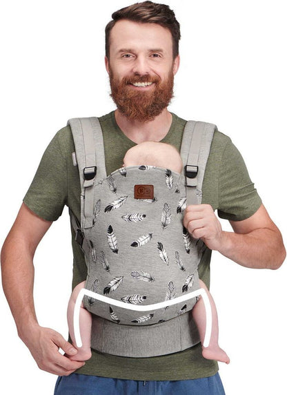 KINDERKRAFT Babytrage MILO, Tragehilfe, 3-48 Monate, 3-20 kg, ergonomisch, verstellbar, grau, Baumwollmix